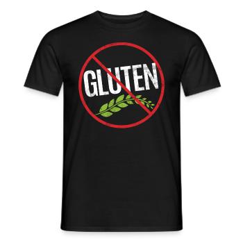 Pas de mise en garde contre les allergies au gluten Allergique - T-shirt homme - noir - Devant - AI Model Male 178 light (178cm)