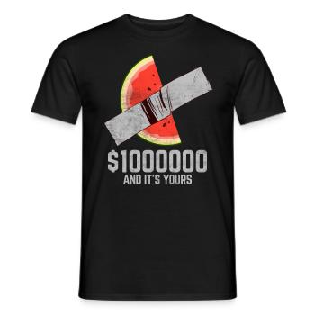 Ruban adhésif pastèque amateur de fruits citation drôle - T-shirt homme - noir - Devant - AI Model Male 178 light (178cm)