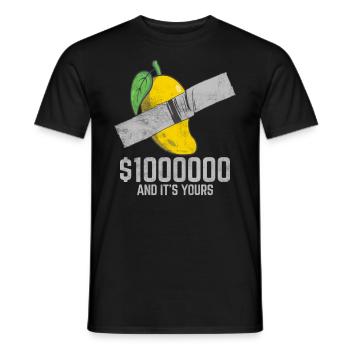 Ruban adhésif mangue Fruit amant citation drôle - T-shirt homme - noir - Devant - AI Model Male 178 light (178cm)