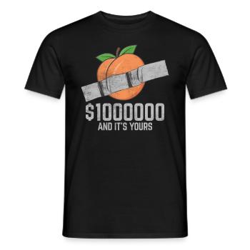 Duct Tape Peach Fruit Lover Funny Quote - Men's T-Shirt - black - Front - AI Model Male 178 light (178cm)