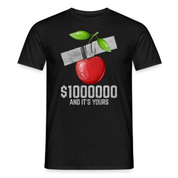 Ruban adhésif cerise amateur de fruits citation drôle - T-shirt homme - noir - Devant - AI Model Male 178 light (178cm)
