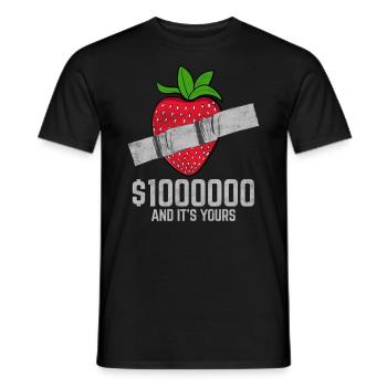 Ruban adhésif fraise amateur de fruits citation drôle - T-shirt homme - noir - Devant - AI Model Male 178 light (178cm)