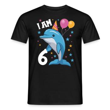 J'ai 6 ans Delfine Delfin 6ème anniversaire - T-shirt homme - noir - Devant - AI Model Male 178 light (178cm)