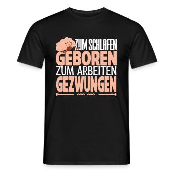 Faultier Zum Schlafen Geboren Arbeiten Gezwungen. - Männer T-Shirt - Schwarz - Vorne - AI Model Male 178 light (178cm)