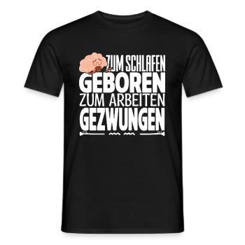 Faultier Zum Schlafen Geboren Arbeiten Gezwungen - Männer T-Shirt - Schwarz - Vorne - AI Model Male 178 light (178cm)