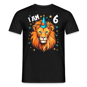 J’ai 6 ans Lion Lion 6e anniversaire - T-shirt homme - noir - Devant - AI Model Male 178 light (178cm)