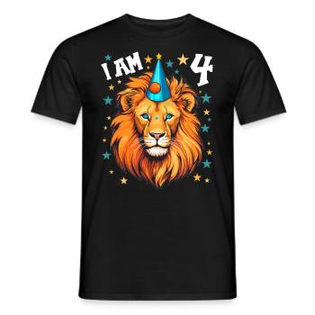 I'm 4 Years Old Leo Leo 4th Birthday - Men's T-Shirt - black - Front - AI Model Male 178 light (178cm)