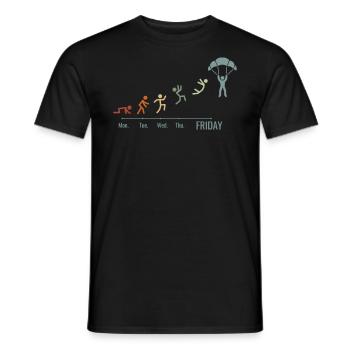 Fallschirmspringen PARACHUTISME PARACHUTISTE - T-shirt homme - noir - Devant - AI Model Male 178 light (178cm)