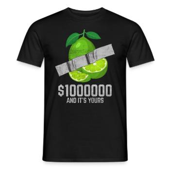 Klebeband Limette Fruchtliebhaber Lustiges Zitat - Männer T-Shirt - Schwarz - Vorne - AI Model Male 178 light (178cm)