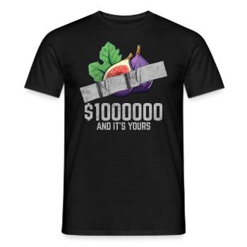 Ruban adhésif Figue Fruit amant citation drôle - T-shirt homme - noir - Devant - AI Model Male 178 light (178cm)