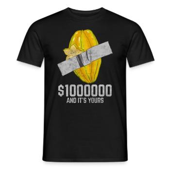 Ruban adhésif carambole amateur de fruits citation drôle - T-shirt homme - noir - Devant - AI Model Male 178 light (178cm)