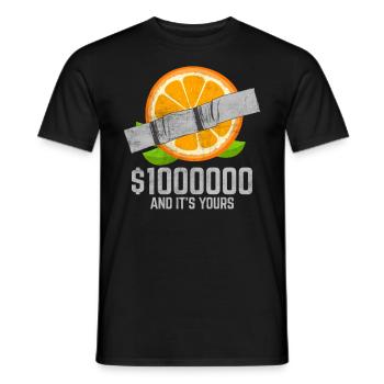 Duct Tape Tangerine Fruit Lover Funny Quote - Men's T-Shirt - black - Front - AI Model Male 178 light (178cm)