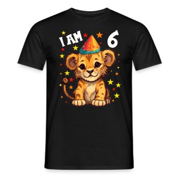 J’ai 6 ans Lion Lion 6e anniversaire - T-shirt homme - noir - Devant - AI Model Male 178 light (178cm)