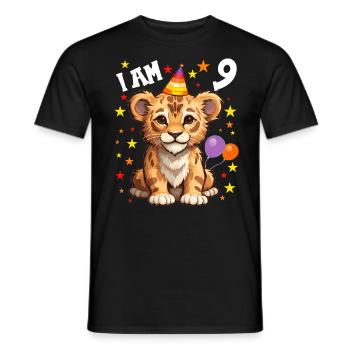 J’ai 9 ans Lion Lion 9e anniversaire - T-shirt homme - noir - Devant - AI Model Male 178 light (178cm)