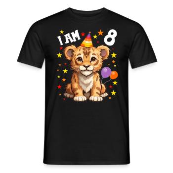 I'm 8 Years Old Lion Leo 8th Birthday - Men's T-Shirt - black - Front - AI Model Male 178 light (178cm)