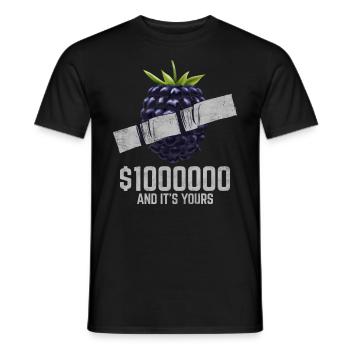 Ruban adhésif sureau Fruit amant citation drôle - T-shirt homme - noir - Devant - AI Model Male 178 light (178cm)