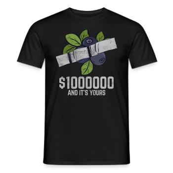 Ruban adhésif Huckleberry Fruit Lover citation drôle - T-shirt homme - noir - Devant - AI Model Male 178 light (178cm)