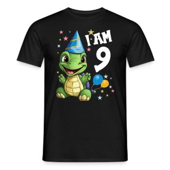 Je suis 9 Tortues Tortue 9e anniversaire - T-shirt homme - noir - Devant - AI Model Male 178 light (178cm)