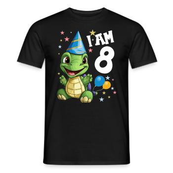 Je suis 8 Tortues Tortue 8e anniversaire - T-shirt homme - noir - Devant - AI Model Male 178 light (178cm)