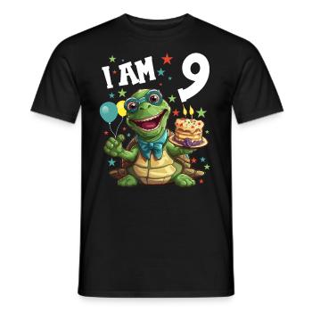 Je suis 9 Tortues Tortue 9e anniversaire - T-shirt homme - noir - Devant - AI Model Male 178 light (178cm)