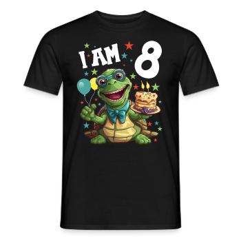 Je suis 8 Tortues Tortue 8e anniversaire - T-shirt homme - noir - Devant - AI Model Male 178 light (178cm)