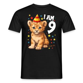 J’ai 9 ans Lion Lion 9e anniversaire - T-shirt homme - noir - Devant - AI Model Male 178 light (178cm)