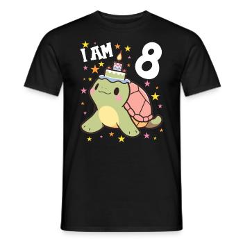 Je suis 8 Tortues Tortue 8e anniversaire - T-shirt homme - noir - Devant - AI Model Male 178 light (178cm)
