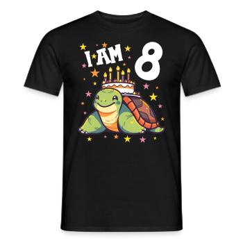 Je suis 8 Tortues Tortue 8e anniversaire - T-shirt homme - noir - Devant - AI Model Male 178 light (178cm)