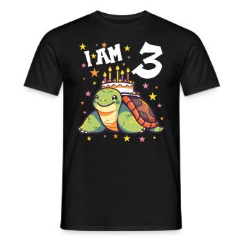 I'm 3 Turtles Turtle 3rd Birthday - Men's T-Shirt - black - Front - AI Model Male 178 light (178cm)