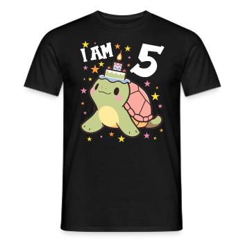 Je suis 5 Tortues Tortue 5e anniversaire - T-shirt homme - noir - Devant - AI Model Male 178 light (178cm)