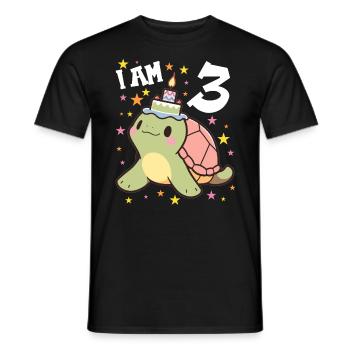 Ich bin 3 Schildkröten Schildkröte 3. Geburtstag - Männer T-Shirt - Schwarz - Vorne - AI Model Male 178 light (178cm)
