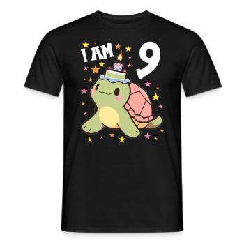 Je suis 9 Tortues Tortue 9e anniversaire - T-shirt homme - noir - Devant - AI Model Male 178 light (178cm)