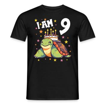 Je suis 9 Tortues Tortue 9e anniversaire - T-shirt homme - noir - Devant - AI Model Male 178 light (178cm)