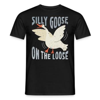 Die Dumme Gans Auf Freiem Fuß - Männer T-Shirt - Schwarz - Vorne - AI Model Male 178 light (178cm)