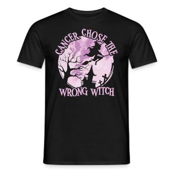 Cancer, Sorcière, Orchidée, Cancer Des Testicules - T-shirt homme - noir - Devant - AI Model Male 178 light (178cm)