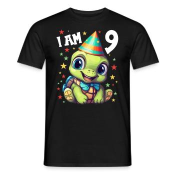 Je suis 9 Tortues Tortue 9e anniversaire - T-shirt homme - noir - Devant - AI Model Male 178 light (178cm)