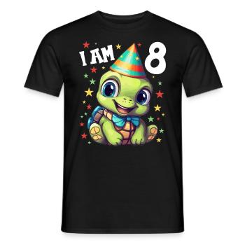 Je suis 8 Tortues Tortue 8e anniversaire - T-shirt homme - noir - Devant - AI Model Male 178 light (178cm)
