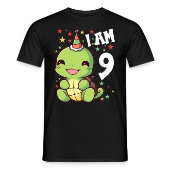 Je suis 9 Tortues Tortue 9e anniversaire - T-shirt homme - noir - Devant - AI Model Male 178 light (178cm)