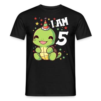 Je suis 5 Tortues Tortue 5e anniversaire - T-shirt homme - noir - Devant - AI Model Male 178 light (178cm)