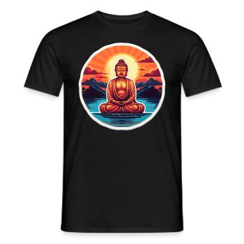Buddhismus Yoga Buddhist Zen Meditation Buddha - Männer T-Shirt - Schwarz - Vorne - AI Model Male 178 light (178cm)
