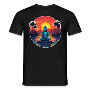 Buddhismus Yoga Buddhist Zen Meditation Buddha - Männer T-Shirt - Schwarz - Vorne - AI Model Male 178 light (178cm)