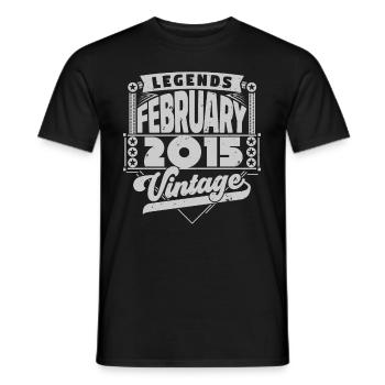 Vintage Anniversaire février 2015, Février 2015. - T-shirt homme - noir - Devant - AI Model Male 178 light (178cm)