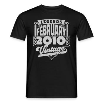 Vintage Birthday February 2010, February 2010. - Men's T-Shirt - black - Front - AI Model Male 178 light (178cm)