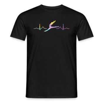 Ballet, Danseur, Battement de cœur, Ecg, Ballerine - T-shirt homme - noir - Devant - AI Model Male 178 light (178cm)