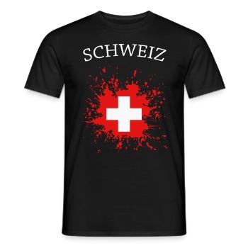 Schweiz Flagge - Männer T-Shirt - Schwarz - Vorne - AI Model Male 178 light (178cm)