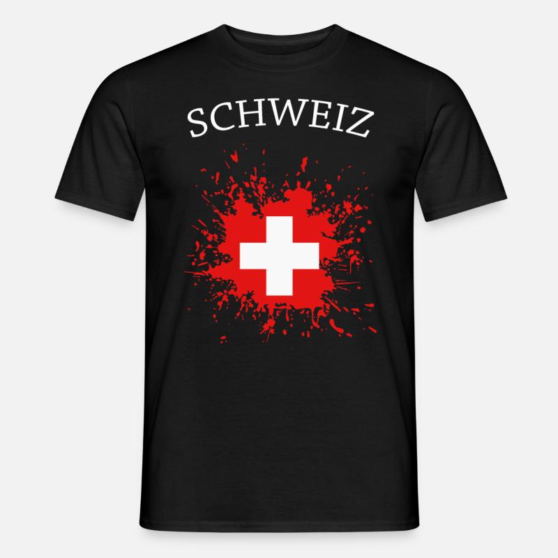 Schweiz Flagge - Männer T-Shirt - Schwarz