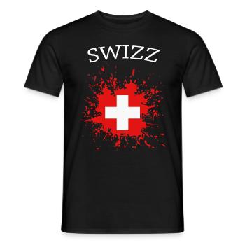 Schweiz, schweizer Flagge - Männer T-Shirt - Schwarz - Vorne - AI Model Male 178 light (178cm)