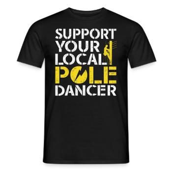 Soutenez votre monteur de lignes Pole Dancer local - T-shirt homme - noir - Devant - AI Model Male 178 light (178cm)
