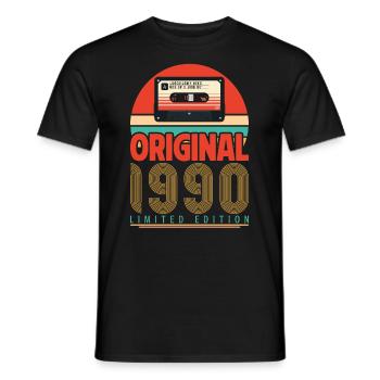 Vintage 1990 Geburtstagsgeschenk. Retro 1990. - Männer T-Shirt - Schwarz - Vorne - AI Model Male 178 light (178cm)