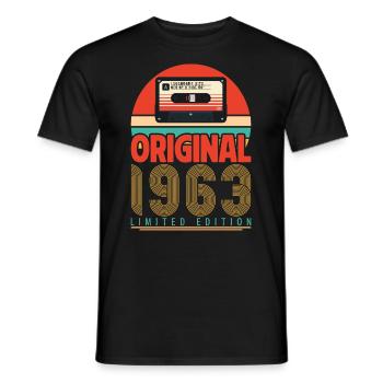 Vintage 1963 Geburtstagsgeschenk. Retro 1963. - Männer T-Shirt - Schwarz - Vorne - AI Model Male 178 light (178cm)
